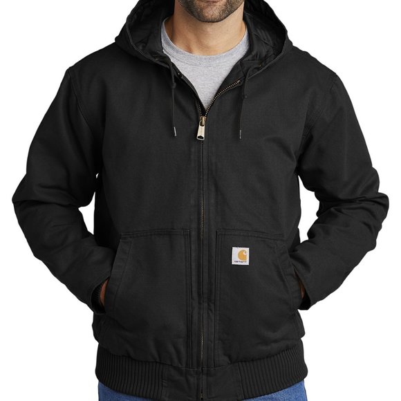 (NWT) Carhartt Mens Washed Duck Active Zip Up Jacket Black - Picture 3 of 7